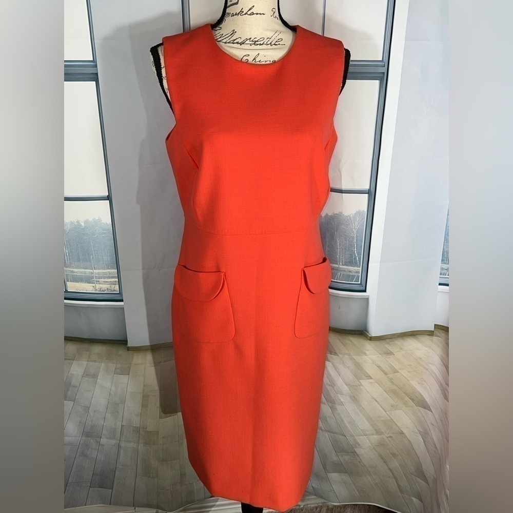 Tory Burch Solid Coral Fletcher Sheath Dress Size 10